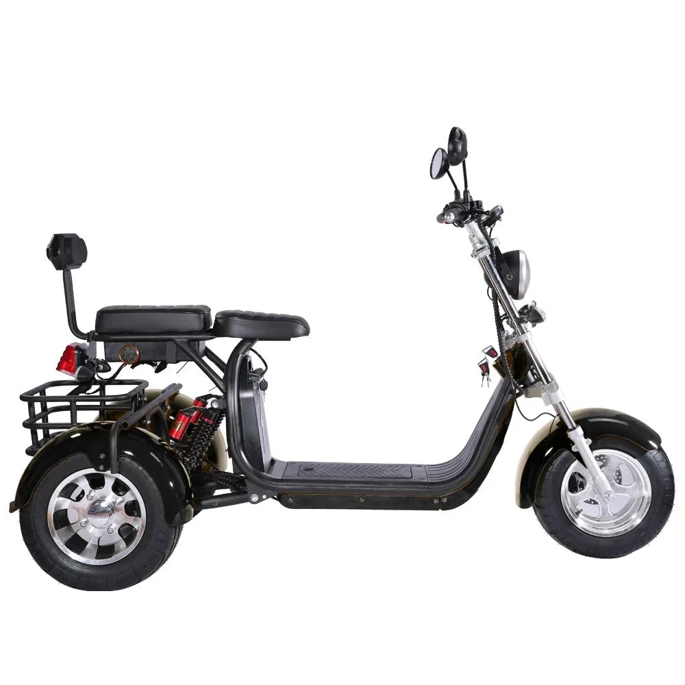 LinksEride CP3 2000W 60V Three Wheel Lithium Fat Tire Electric Scooter Trike - Green Vista Living