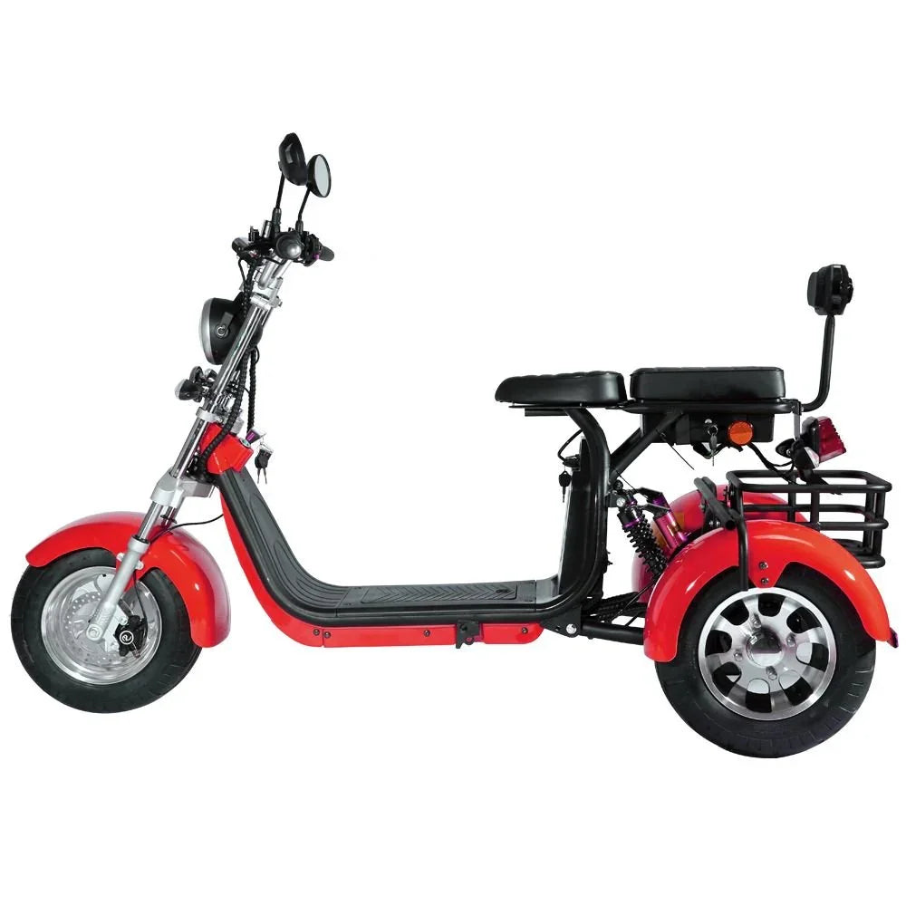 LinksEride CP3 2000W 60V Three Wheel Lithium Fat Tire Electric Scooter Trike - Green Vista Living