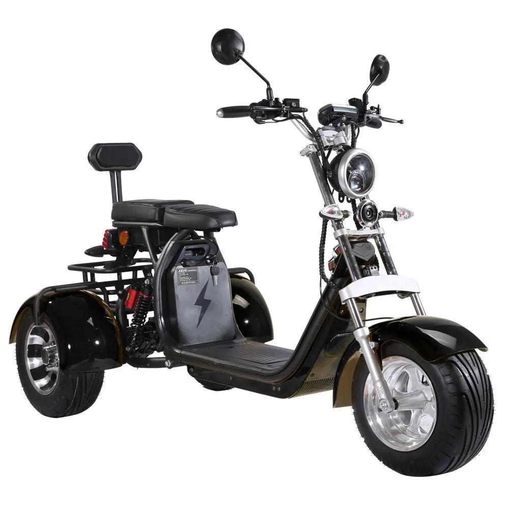 LinksEride CP3 2000W 60V Three Wheel Lithium Fat Tire Electric Scooter Trike - Green Vista Living