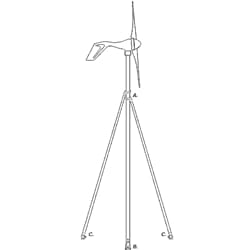 Ryse Energy (Primus) Windpower Sternmount Air Marine Tower Kit for Air X or Air Breeze