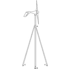 Ryse Energy (Primus) Windpower Sternmount Air Marine Tower Kit for Air X or Air Breeze