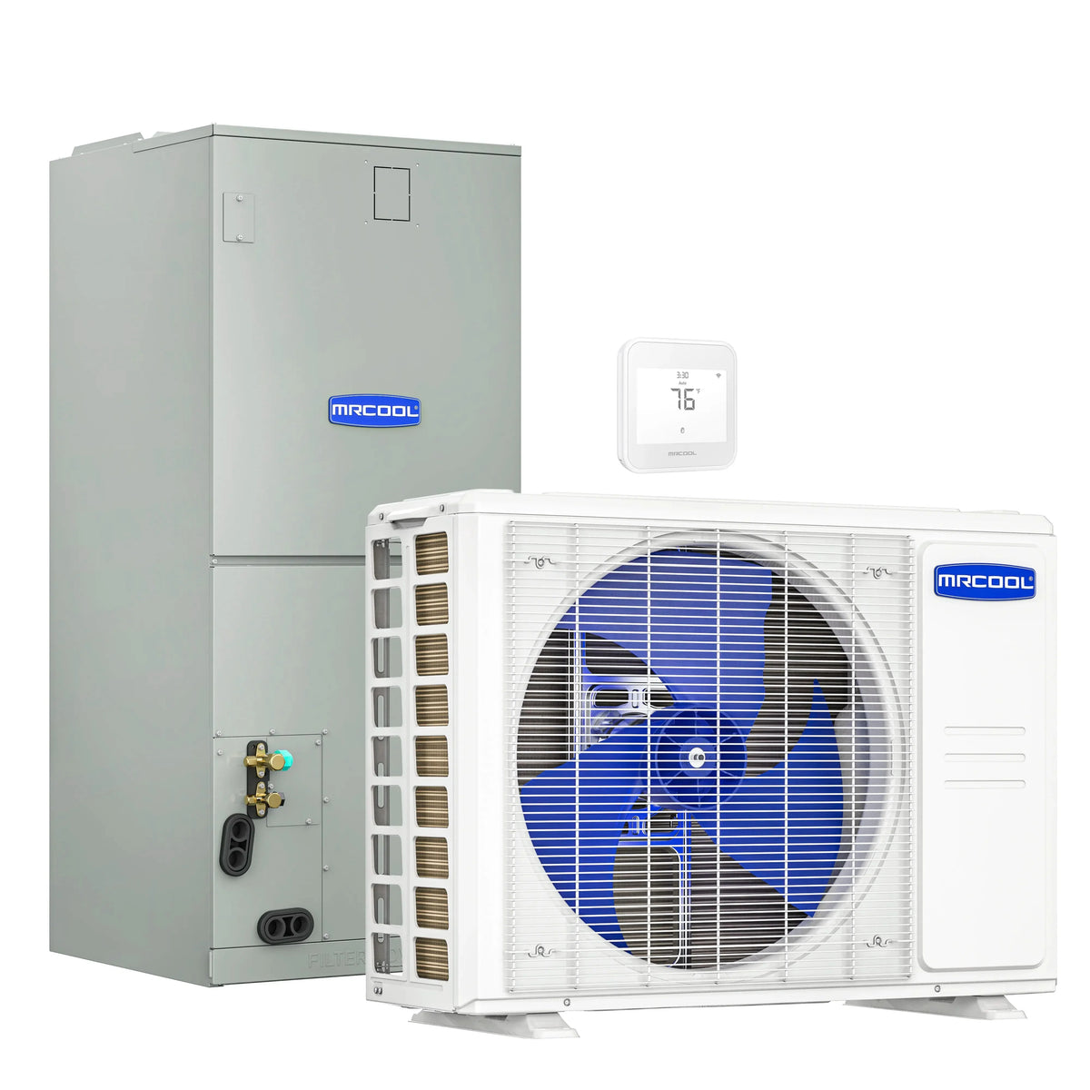 MRCOOL VersaPro 2nd Gen Central Split System with 18K BTU, 1.5 Ton, 18.8 SEER2, Heat Pump Condenser and Ducted Air Handler (MVP-18-HP-230A00-O) - Green Vista Living