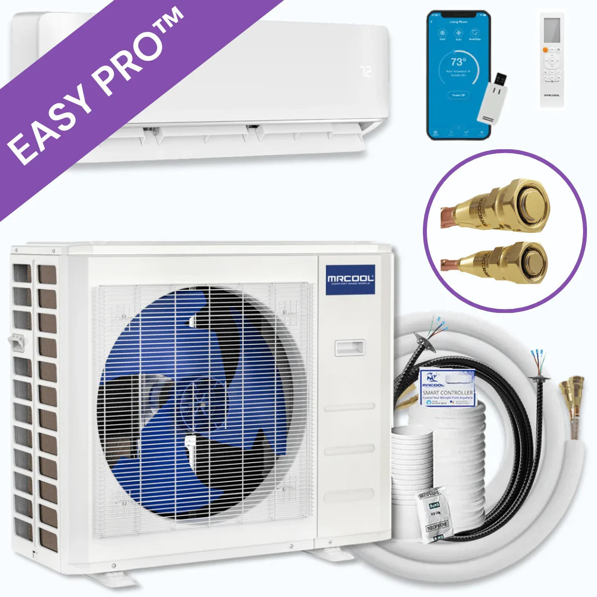 MRCOOL DIY 5th Gen EasyPro 12,000 BTU Single Zone Mini Split Complete System 115V with 16 ft. DIY Quick Connect Line Set and DIYPRO Cable | SYSTEM SET
