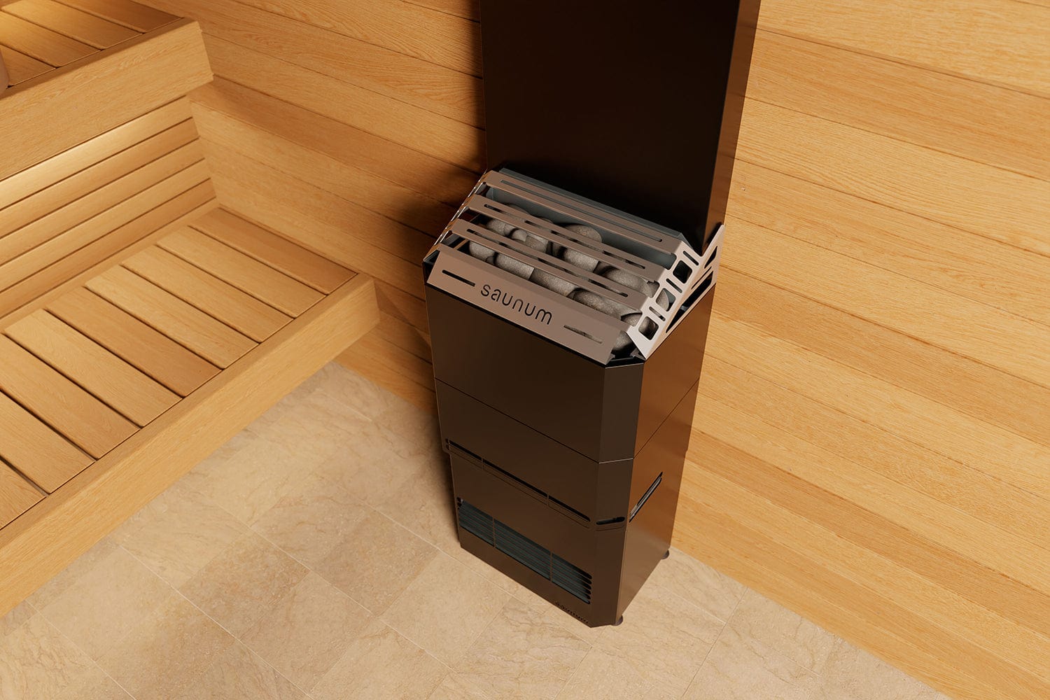 Saunum Air 7 Sauna Heater Air Series, 6.4kW Sauna Heater w/Climate Equalizer, Stainless