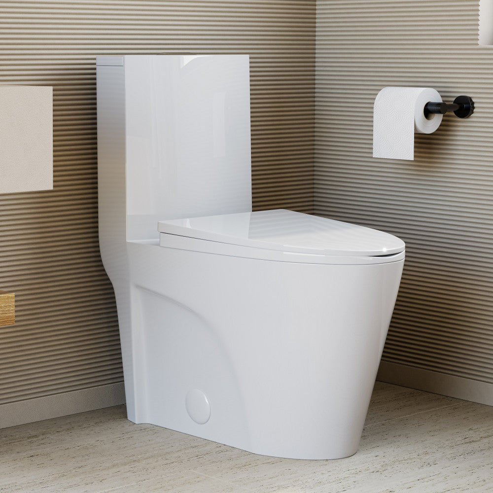 Swiss Madison St. Tropez One-Piece Elongated Toilet Vortex Dual-Flush 1.1/1.6 gpf (6 - Pack)