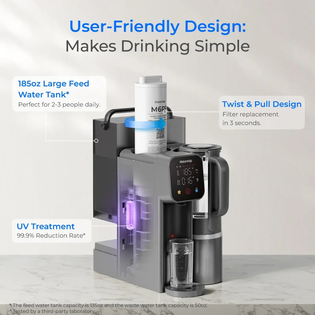 Waterdrop M6H Instant Hot Reverse Osmosis System, Countertop RO Filter - Green Vista Living