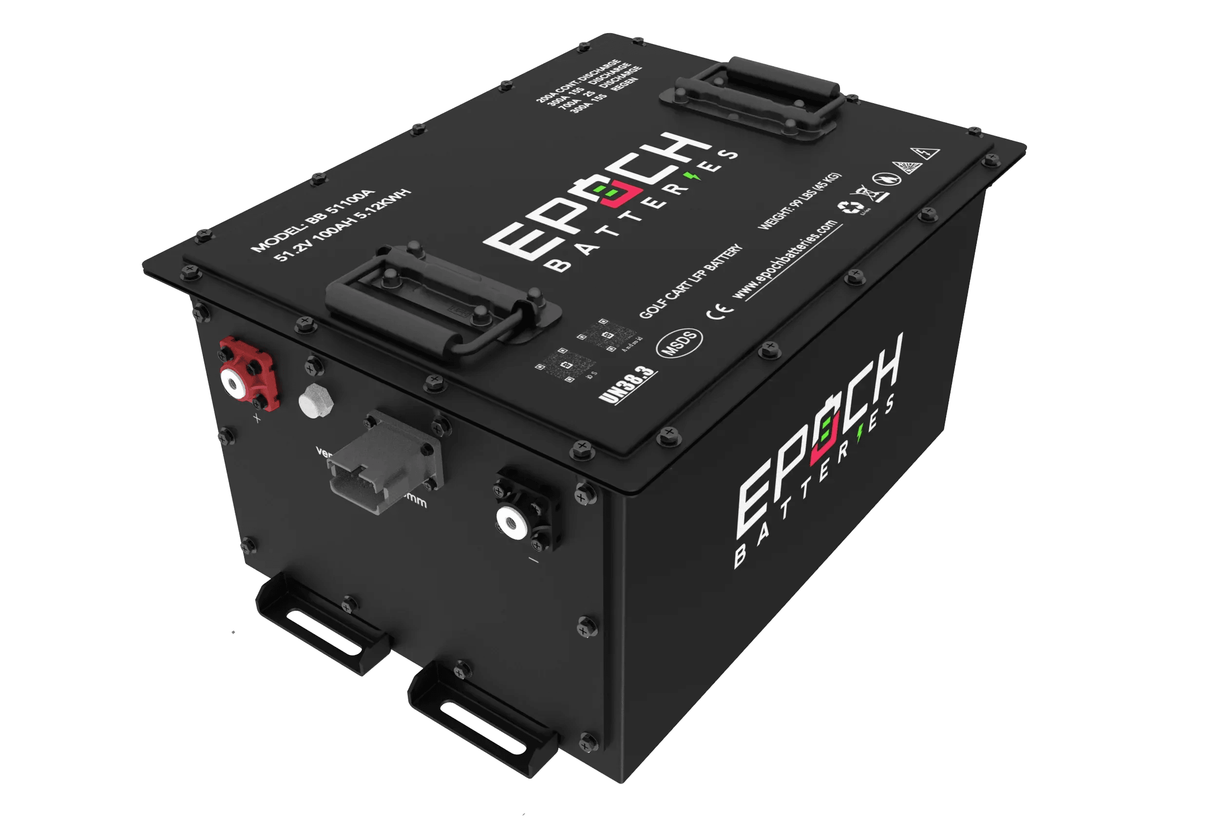 Epoch Batteries 48V 100Ah (EZGO TXT) Lithium (LiFePO4) Golf Cart Battery - Complete Kit - Green Vista Living