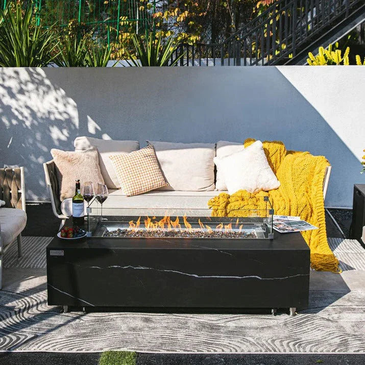 Elementi Plus - Varna Marble Porcelain Fire Table 60" - Green Vista Living