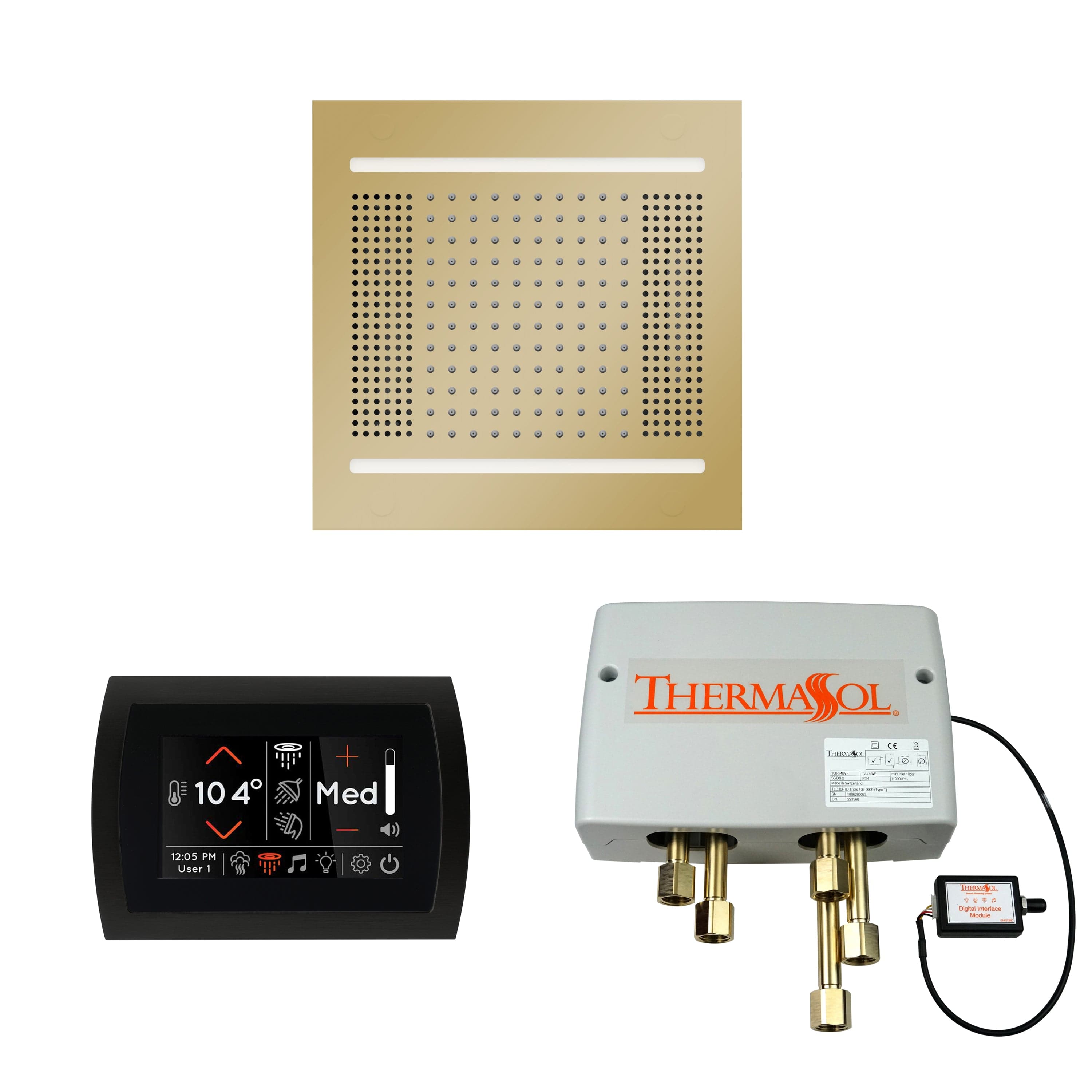 ThermaSol Wellness Shower Package with SignaTouch Round, HydroVive 14 Rainhead