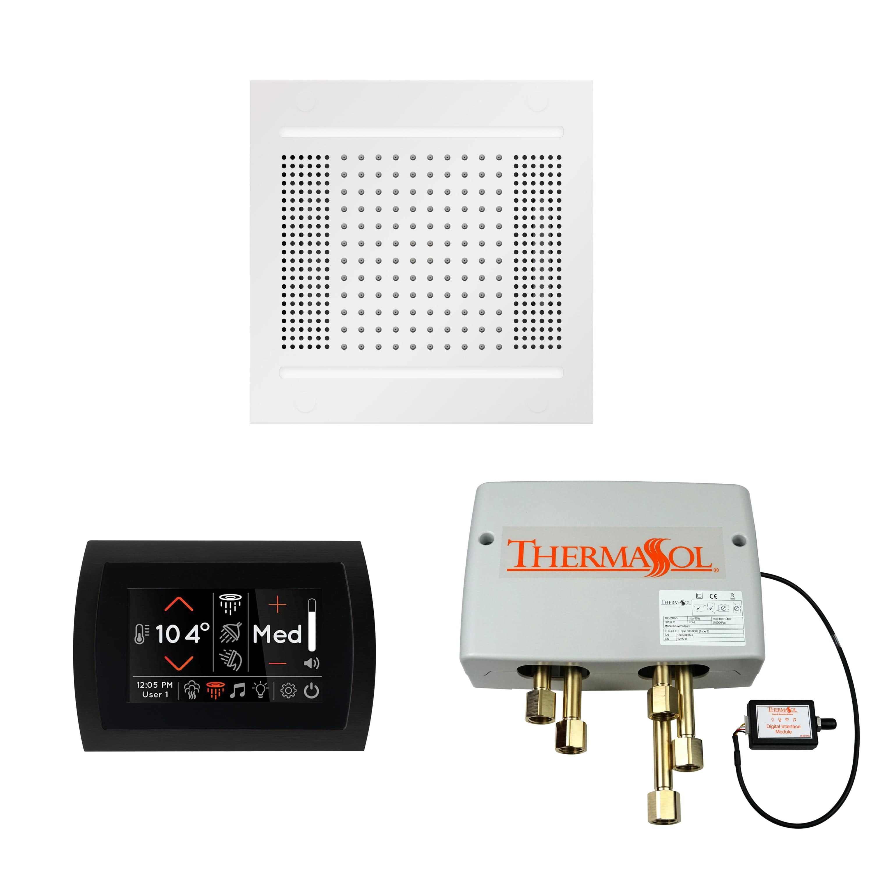 ThermaSol Wellness Shower Package with SignaTouch Round, HydroVive 14 Rainhead