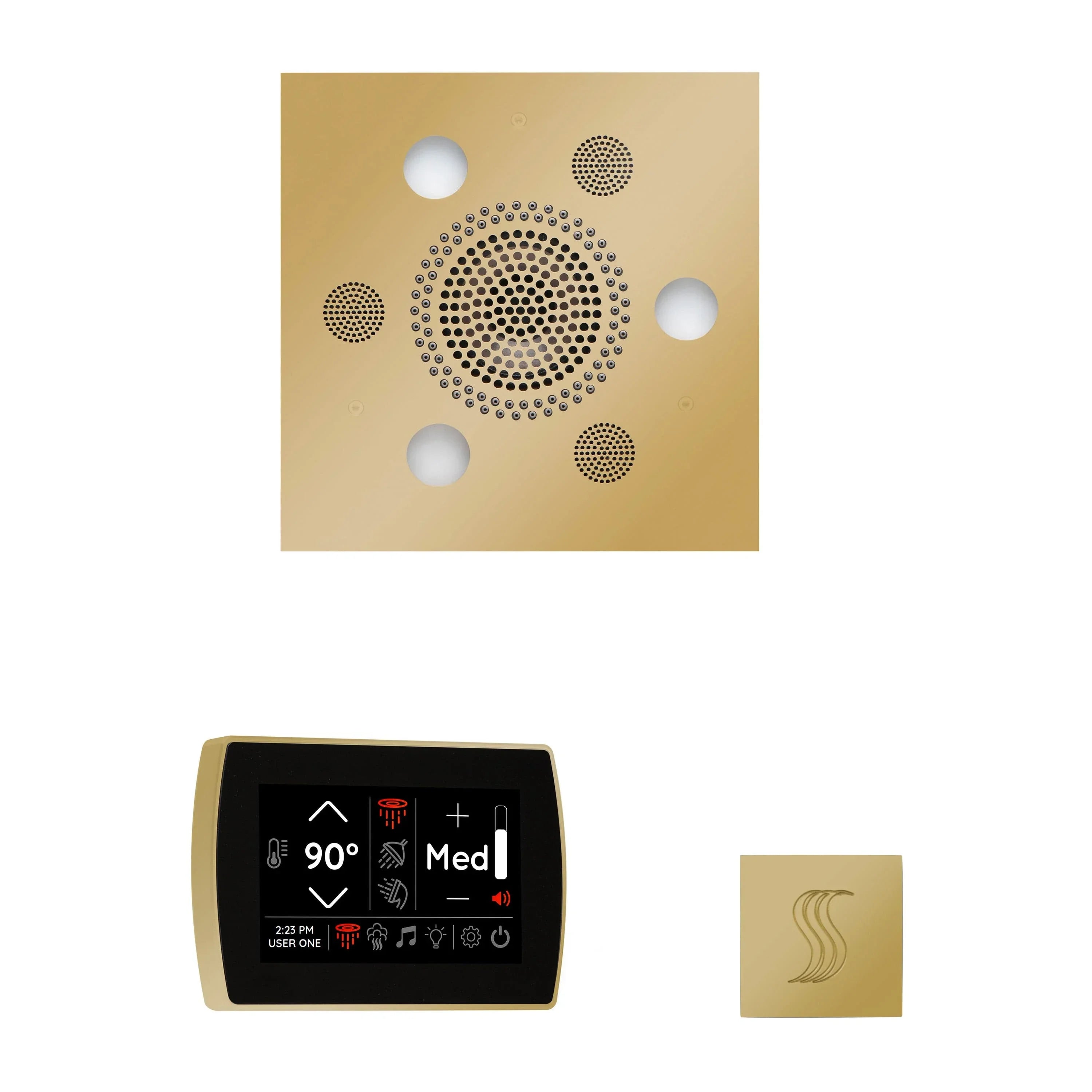 ThermaSol Wellness Steam Package with SignaTouch Control, Serenity Square Rainhead, SteamVection Square