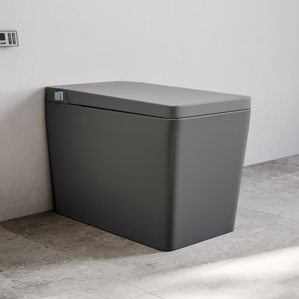 Swiss Madison Concorde One Piece Smart Toilet 1.28 GPF in Matte Gray with Heated Bidet, Air Drying, Night Light, Foot Sensor